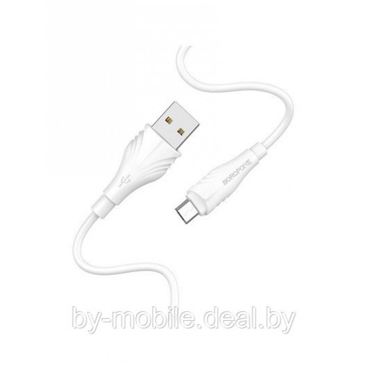 USB кабель Borofone BX18 Micro для зарядки и синхронизации (белый) 2 метра