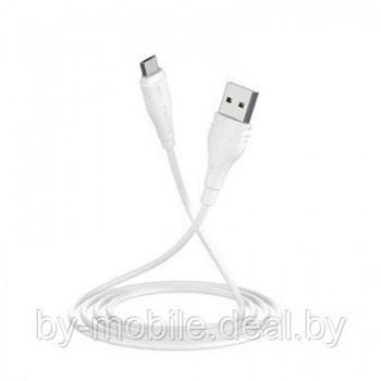 USB кабель Borofone BX18 Micro для зарядки и синхронизации (белый) 3 метра