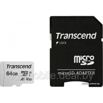 Карта памяти Transcend microSDXC 300S 64 GB (с адаптером)