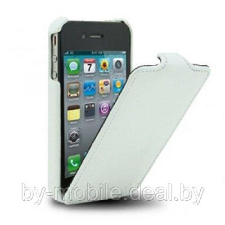 Чехол-книжка кожаный Melkco для Apple iPhone 5 (белый)
