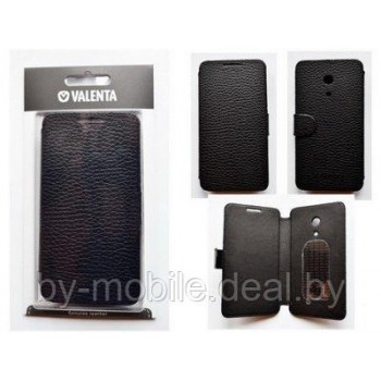 Чехол книжка valenta Huawei Honor 3 чёрный (кожа)