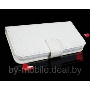 Чехол книжка valenta Huawei Ascend G700 белый (кожа)