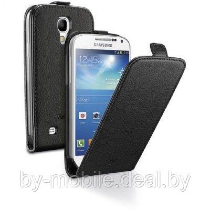 Чехол книжка valenta Samsung Galaxy S4 mini (19190,i9192,i9195) с1062 чёрный (кожа)