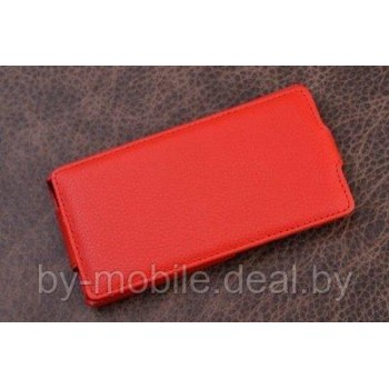 Чехол книжка valenta Huawei Honor 3 красный (кожа Глянец)