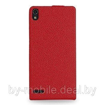 Чехол книжка-флип valenta Huawei Ascend P6 красный (кожа)