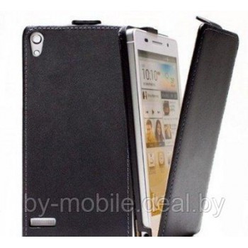 Чехол книжка-флип valenta Huawei Ascend P6 чёрный (кожа)