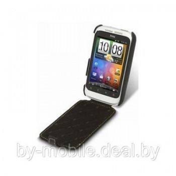 Чехол книжка valenta HTC wilgfire S чёрный (кожа)