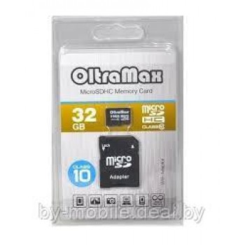Карта памяти OltraMax micro-sd (Class 10) 32GB +адаптер