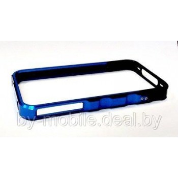 Бампер Trork Aluminium для iPhone 4/4s (черно-синий)