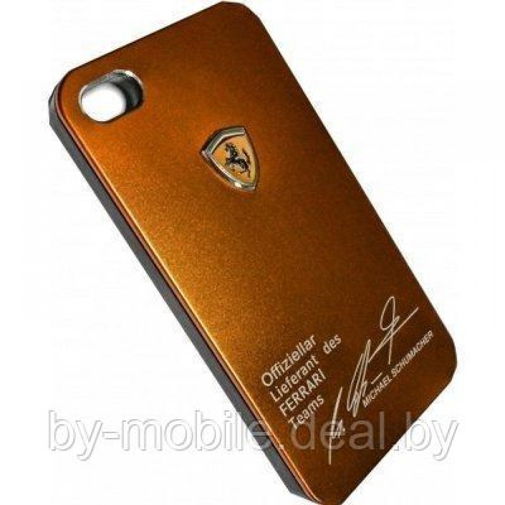 Чехол Ferrari Ultra Thin Metal для iPhone 4/4s (золотой) купить в Минске.