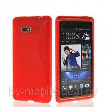 Силиконовый чехол накладка для HTC Desire 600, 601, 606 розовый