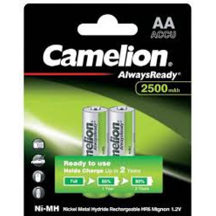 Аккумулятор Camelion 2500mAh АА AlwaysReady AA R06 LR6 LR06 (2 шт. в одной упаковке)