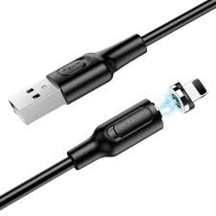 USB кабель Borofone X41 Lightning зарядка магнитная (черный) 1 метра
