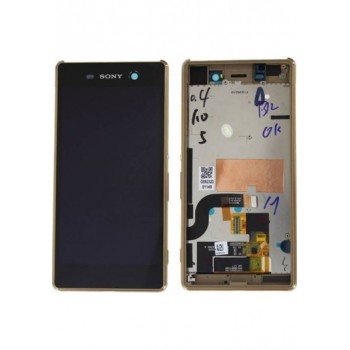 Экран (модуль) в раме Sony Xperia M5 Dual (E5633) золотистый