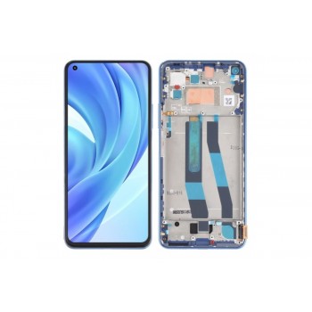 Экран (модуль) в раме Xiaomi Mi 11 Lite 4G (голубой)