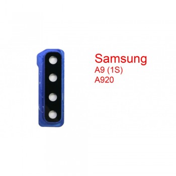 Стекло камеры в сборе Samsung Galaxy A9 (2018) A920 (синий)