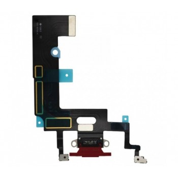 Шлейф с разъемом зарядки и микрофонами Apple iPhone XR (красный)